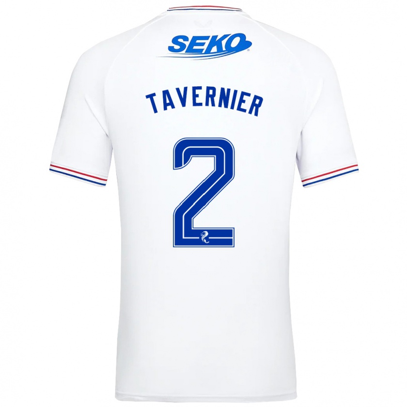 Kandiny Uomo Maglia James Tavernier #2 Bianco Kit Gara Away 2023/24 Maglietta