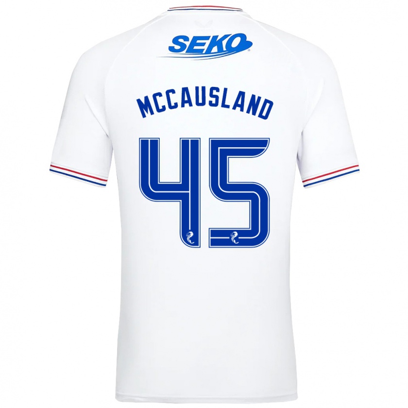 Kandiny Uomo Maglia Ross Mccausland #45 Bianco Kit Gara Away 2023/24 Maglietta