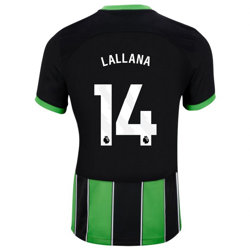 Kandiny Uomo Maglia Adam Lallana #14 Nero Verde Kit Gara Away 2023/24 Maglietta