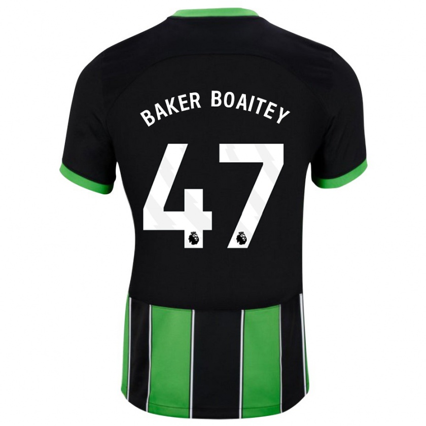 Kandiny Uomo Maglia Benicio Baker-Boaitey #47 Nero Verde Kit Gara Away 2023/24 Maglietta