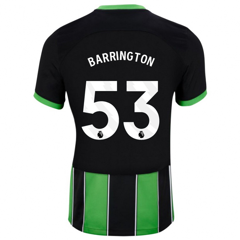 Kandiny Hombre Camiseta Luca Barrington #53 Verde Negro 2ª Equipación 2023/24 La Camisa