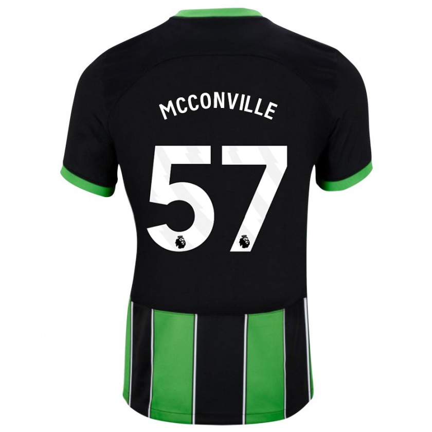 Kandiny Uomo Maglia Ruairi Mcconville #57 Nero Verde Kit Gara Away 2023/24 Maglietta