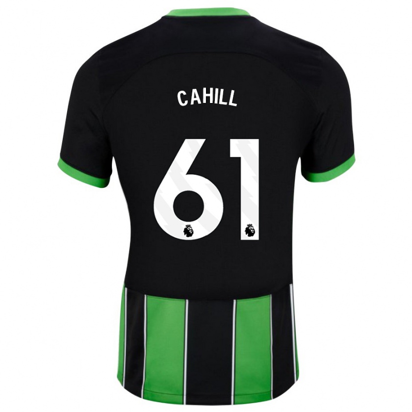 Kandiny Heren Killian Cahill #61 Zwart Groen Uitshirt Uittenue 2023/24 T-Shirt België