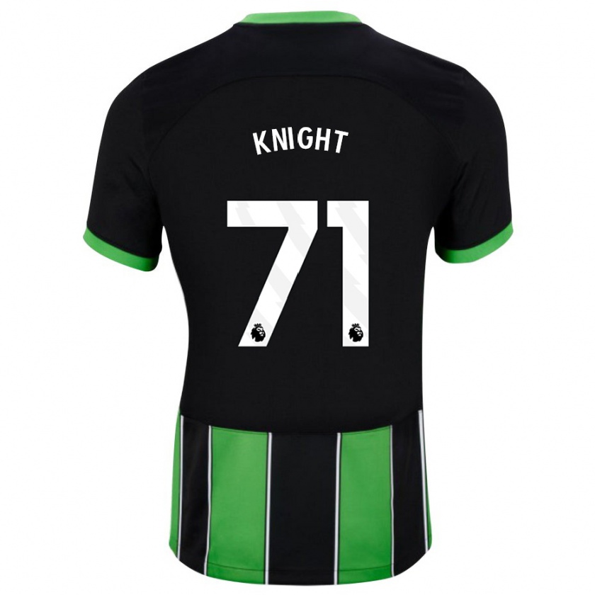 Kandiny Uomo Maglia Joe Knight #71 Nero Verde Kit Gara Away 2023/24 Maglietta