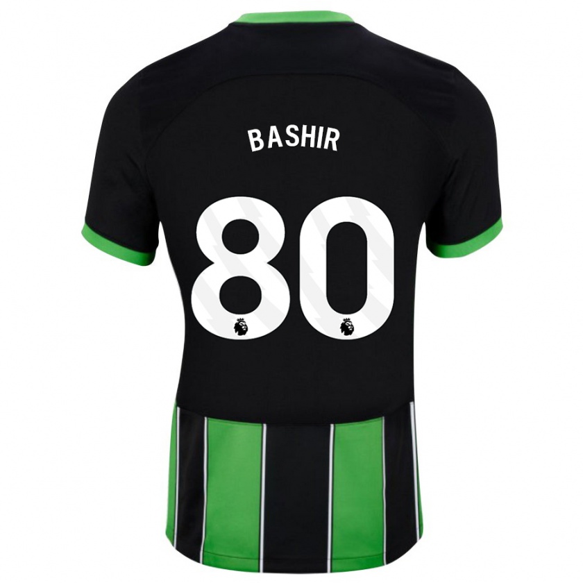 Kandiny Uomo Maglia Sahil Bashir #80 Nero Verde Kit Gara Away 2023/24 Maglietta