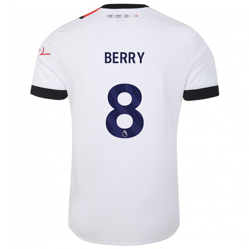 Kandiny Uomo Maglia Luke Berry #8 Bianco Kit Gara Away 2023/24 Maglietta