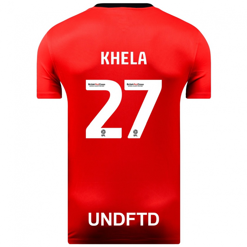 Kandiny Uomo Maglia Brandon Khela #27 Rosso Kit Gara Away 2023/24 Maglietta