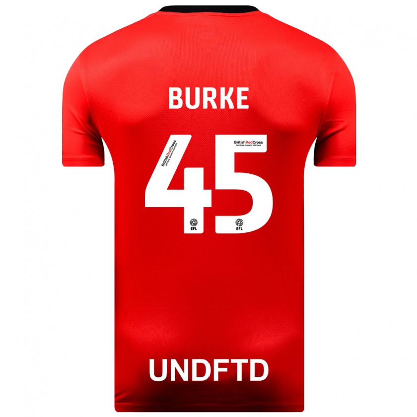 Kandiny Uomo Maglia Oliver Burke #45 Rosso Kit Gara Away 2023/24 Maglietta