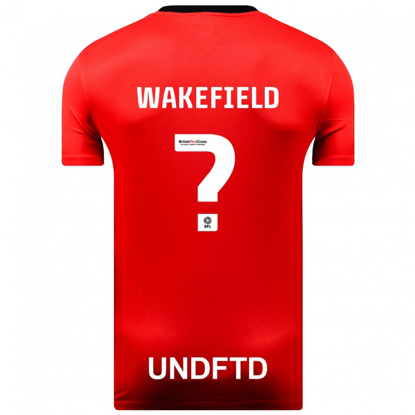 Kandiny Uomo Maglia Kieran Wakefield #0 Rosso Kit Gara Away 2023/24 Maglietta