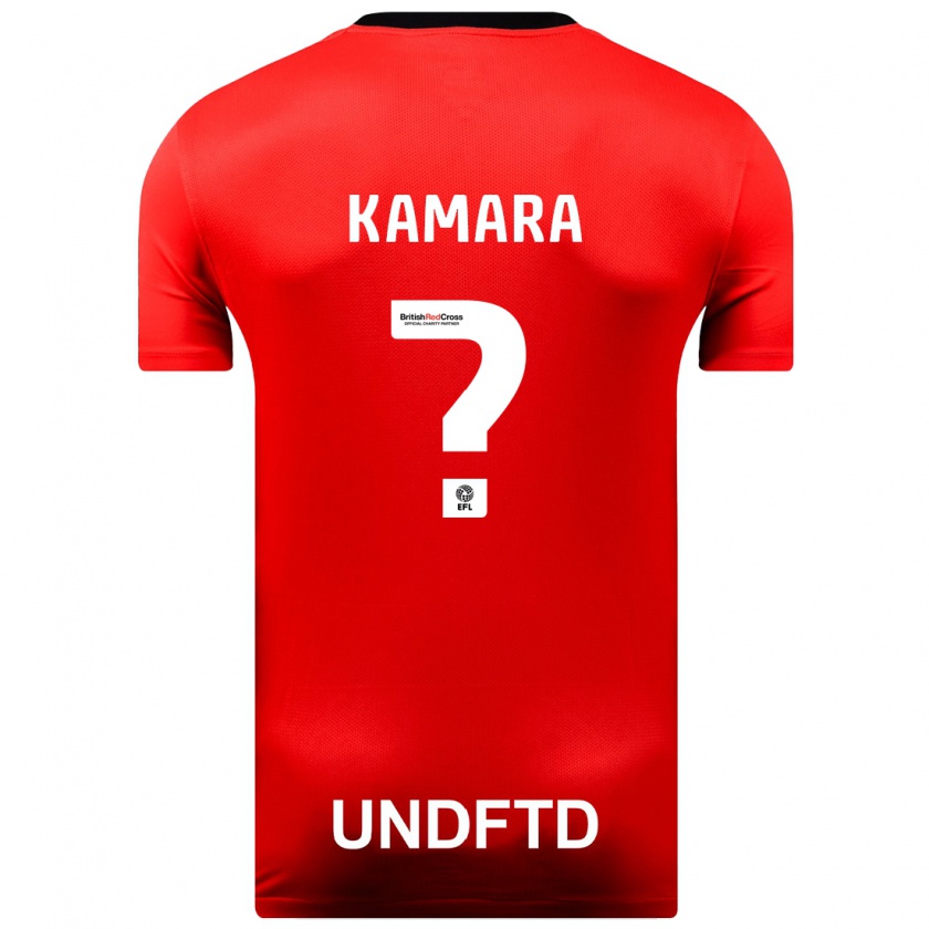 Kandiny Uomo Maglia Sahid Kamara #0 Rosso Kit Gara Away 2023/24 Maglietta