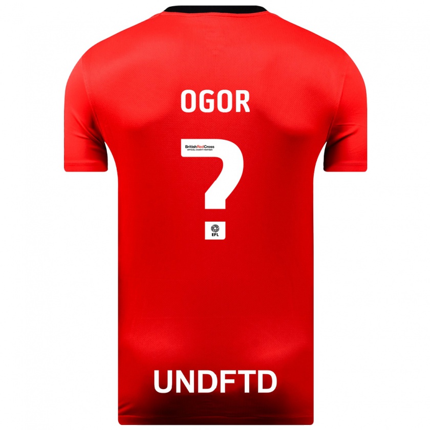 Kandiny Uomo Maglia Chris Ogor #0 Rosso Kit Gara Away 2023/24 Maglietta