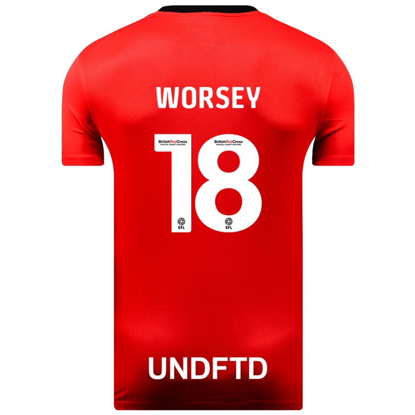 Kandiny Heren Louanne Worsey #18 Rood Uitshirt Uittenue 2023/24 T-Shirt België