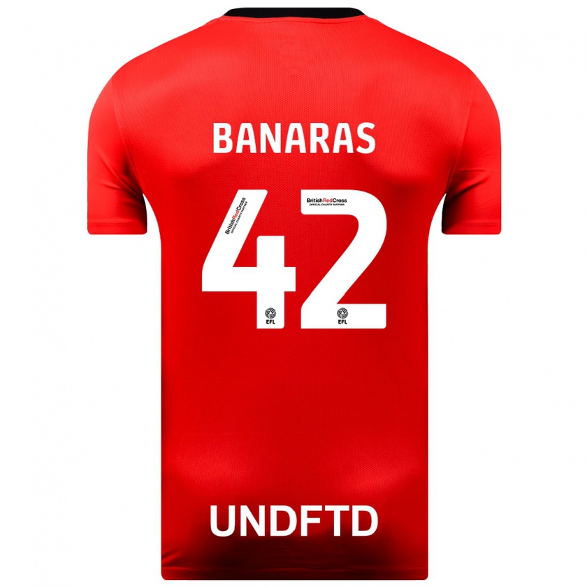 Kandiny Herren Layla Banaras #42 Rot Auswärtstrikot Trikot 2023/24 T-Shirt Österreich