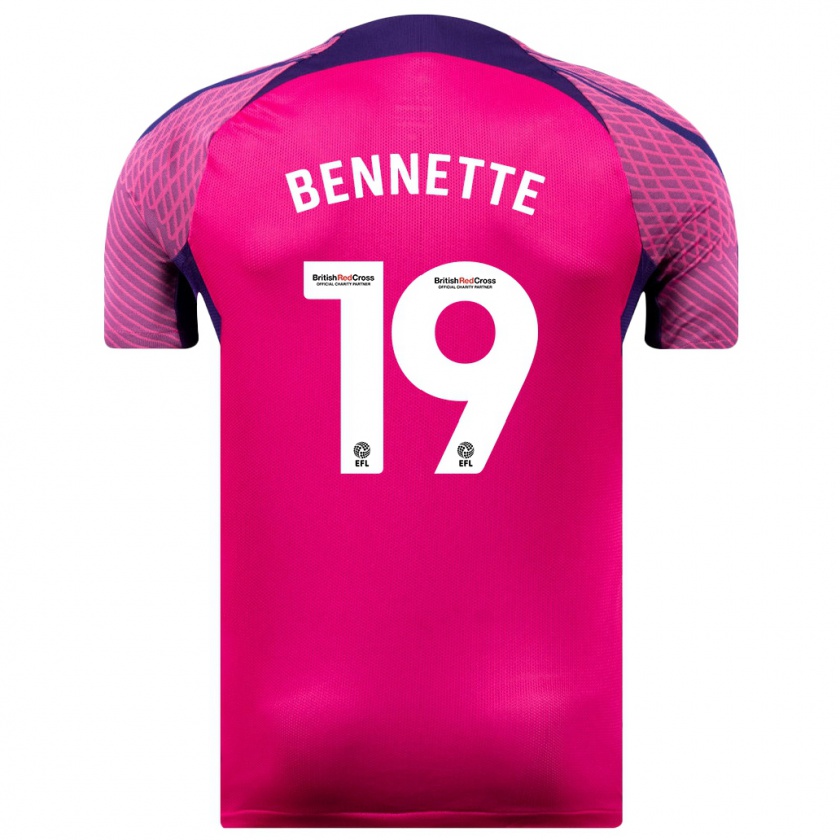 Kandiny Hombre Camiseta Jewison Bennette #19 Morado 2ª Equipación 2023/24 La Camisa