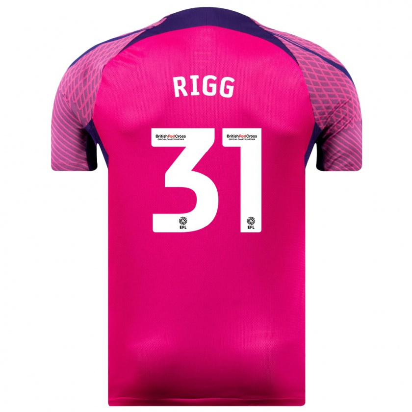 Kandiny Hombre Camiseta Chris Rigg #31 Morado 2ª Equipación 2023/24 La Camisa