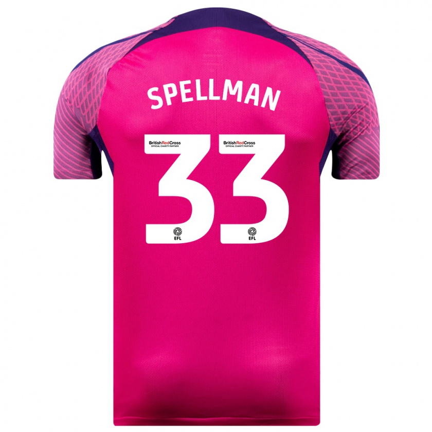 Kandiny Hombre Camiseta Michael Spellman #33 Morado 2ª Equipación 2023/24 La Camisa