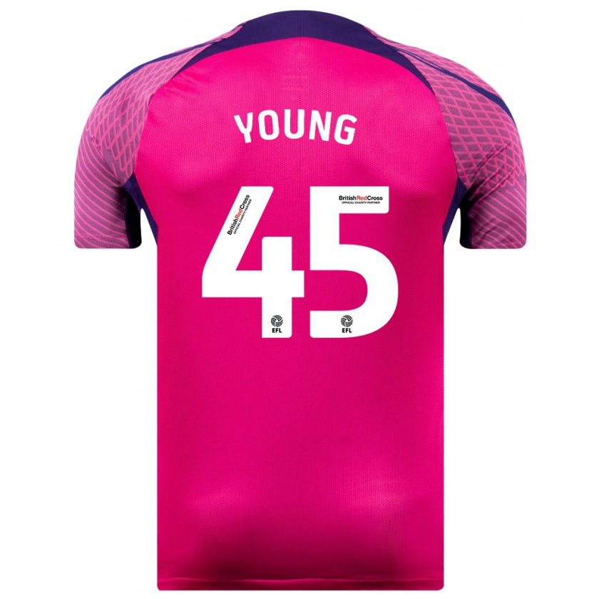 Kandiny Herren Matthew Young #45 Lila Auswärtstrikot Trikot 2023/24 T-Shirt Österreich