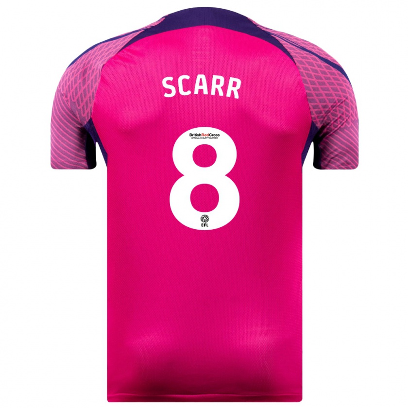 Kandiny Hombre Camiseta Emily Scarr #8 Morado 2ª Equipación 2023/24 La Camisa