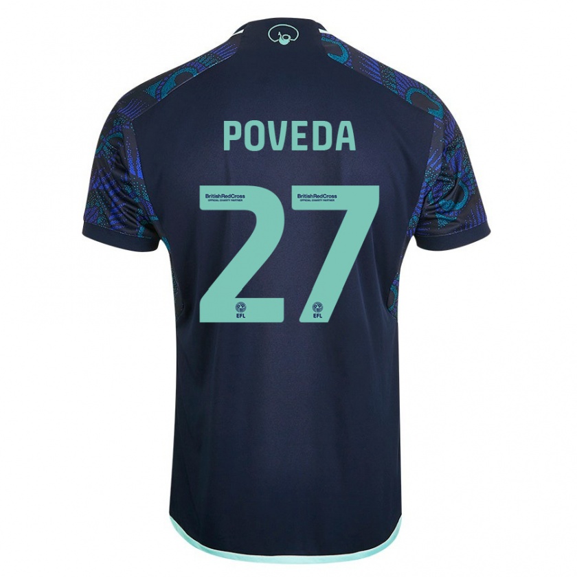 Kandiny Uomo Maglia Ian Poveda #27 Blu Kit Gara Away 2023/24 Maglietta