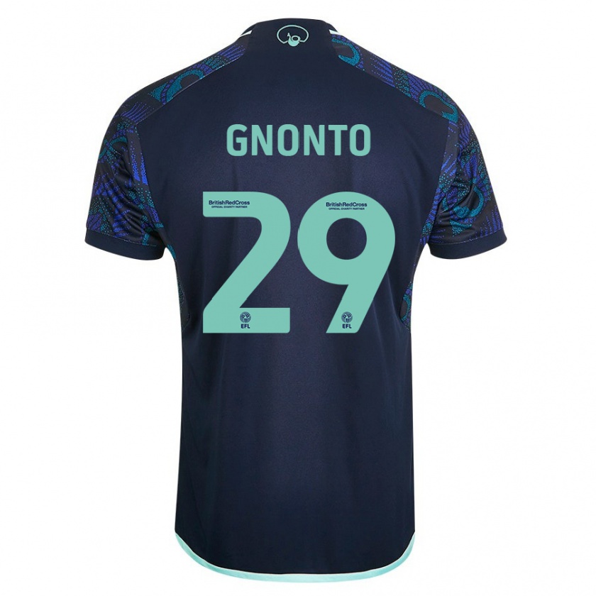 Kandiny Herren Wilfried Gnonto #29 Blau Auswärtstrikot Trikot 2023/24 T-Shirt Österreich