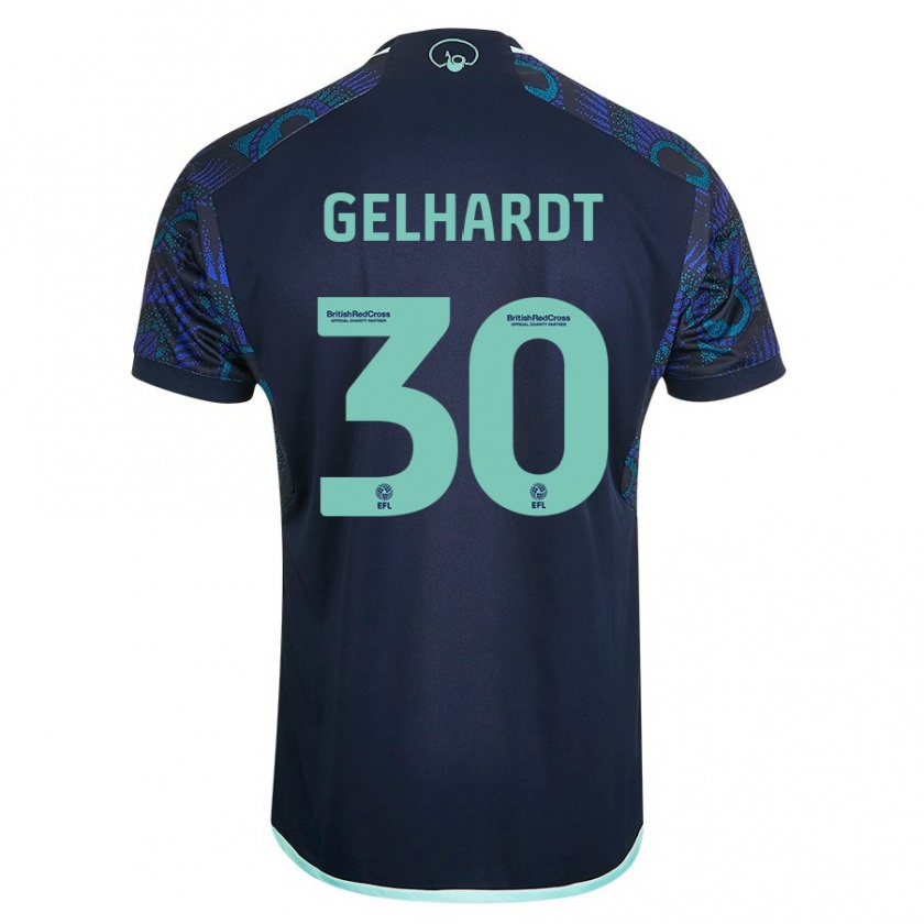 Kandiny Heren Joe Gelhardt #30 Blauw Uitshirt Uittenue 2023/24 T-Shirt België