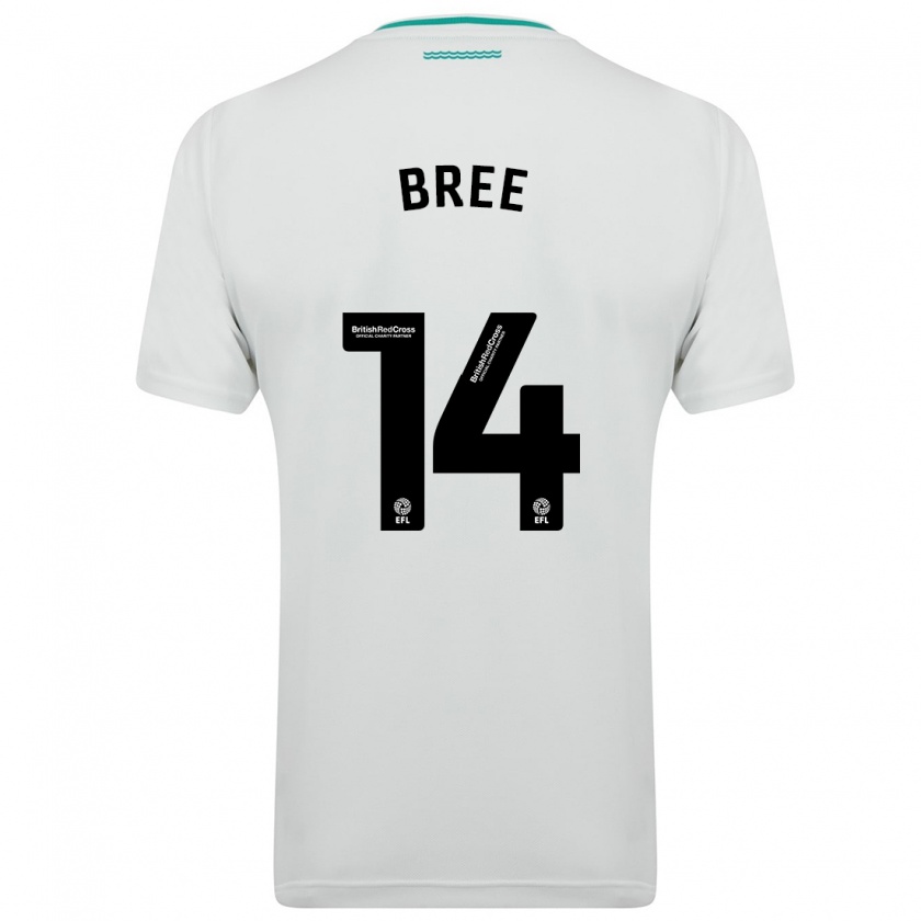 Kandiny Uomo Maglia James Bree #14 Bianco Kit Gara Away 2023/24 Maglietta