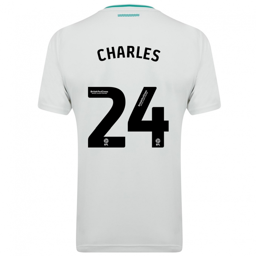 Kandiny Hombre Camiseta Shea Charles #24 Blanco 2ª Equipación 2023/24 La Camisa