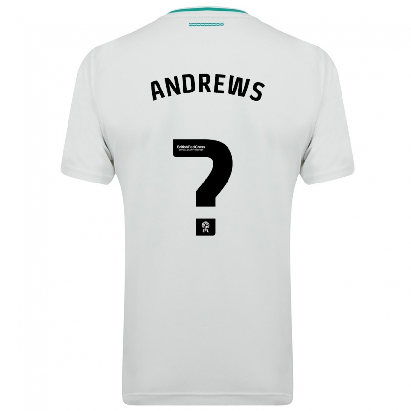 Kandiny Uomo Maglia Joe Andrews #0 Bianco Kit Gara Away 2023/24 Maglietta