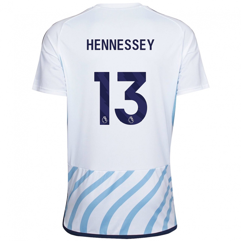 Kandiny Uomo Maglia Wayne Hennessey #13 Bianco Blu Kit Gara Away 2023/24 Maglietta