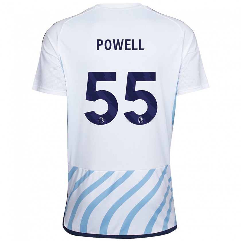 Kandiny Uomo Maglia Josh Powell #55 Bianco Blu Kit Gara Away 2023/24 Maglietta