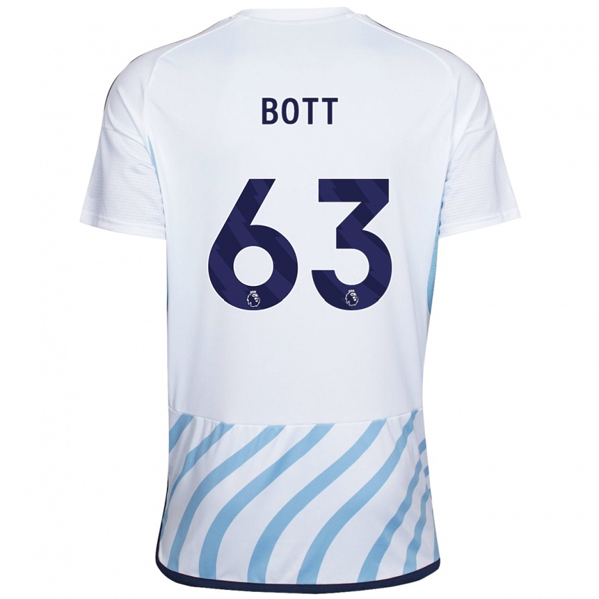 Kandiny Uomo Maglia Aaron Bott #63 Bianco Blu Kit Gara Away 2023/24 Maglietta