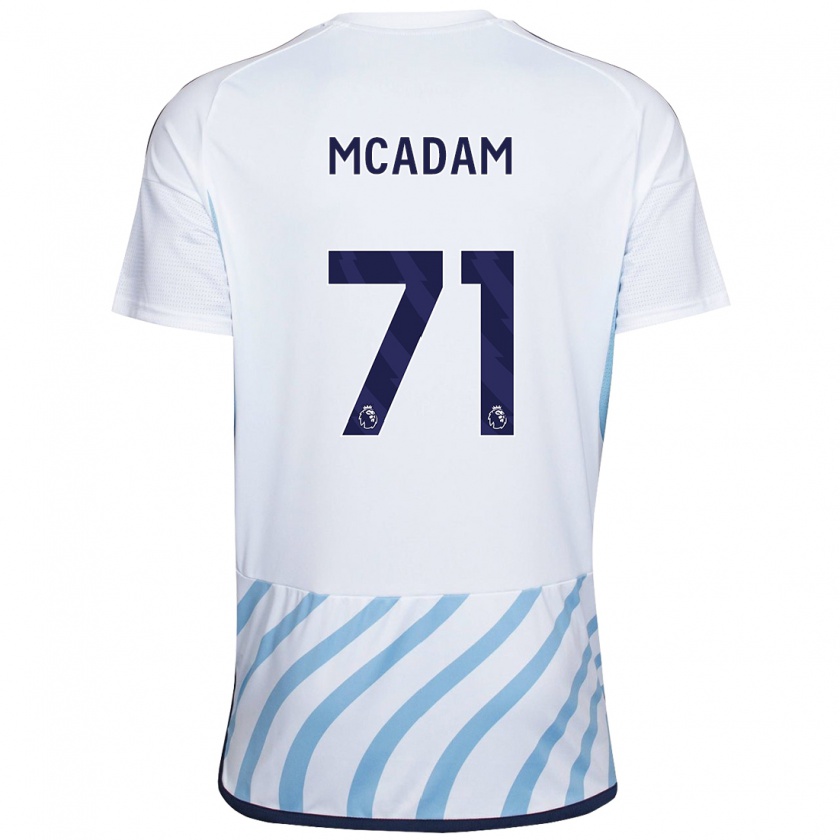 Kandiny Heren Kyle Mcadam #71 Wit Blauw Uitshirt Uittenue 2023/24 T-Shirt België