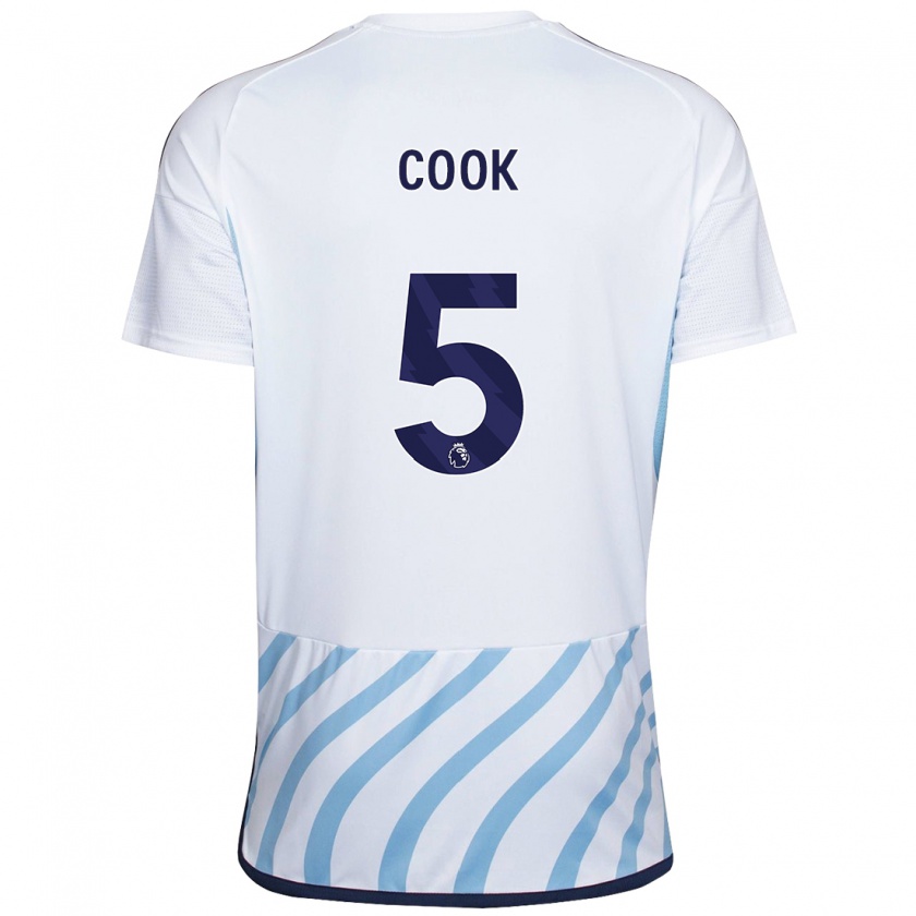 Kandiny Uomo Maglia Olivia Cook #5 Bianco Blu Kit Gara Away 2023/24 Maglietta