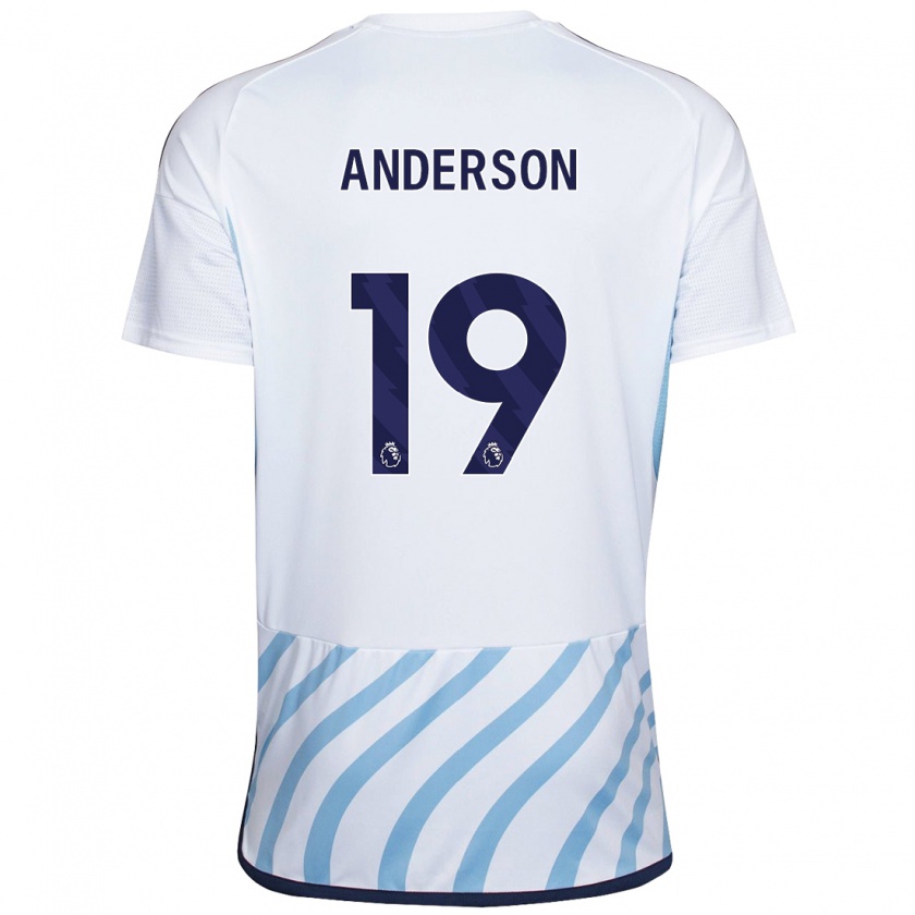 Kandiny Uomo Maglia Becky Anderson #19 Bianco Blu Kit Gara Away 2023/24 Maglietta