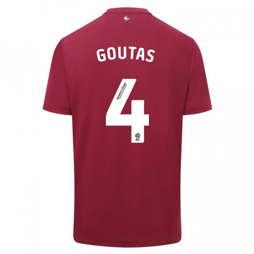 Kandiny Hombre Camiseta Dimitrios Goutas #4 Rojo 2ª Equipación 2023/24 La Camisa