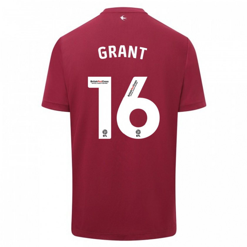 Kandiny Hombre Camiseta Karlan Grant #16 Rojo 2ª Equipación 2023/24 La Camisa