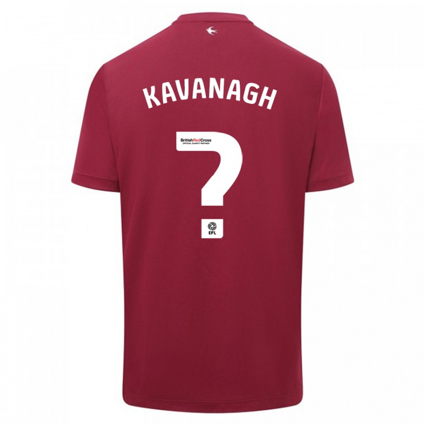 Kandiny Uomo Maglia Ryan Kavanagh #0 Rosso Kit Gara Away 2023/24 Maglietta