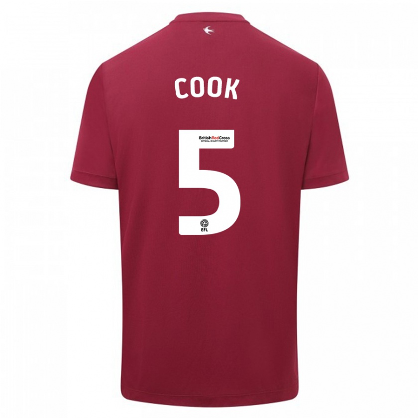 Kandiny Hombre Camiseta Freddie Cook #5 Rojo 2ª Equipación 2023/24 La Camisa