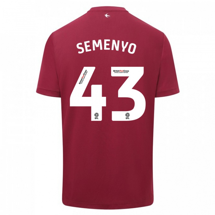 Kandiny Uomo Maglia Jai Semenyo #43 Rosso Kit Gara Away 2023/24 Maglietta