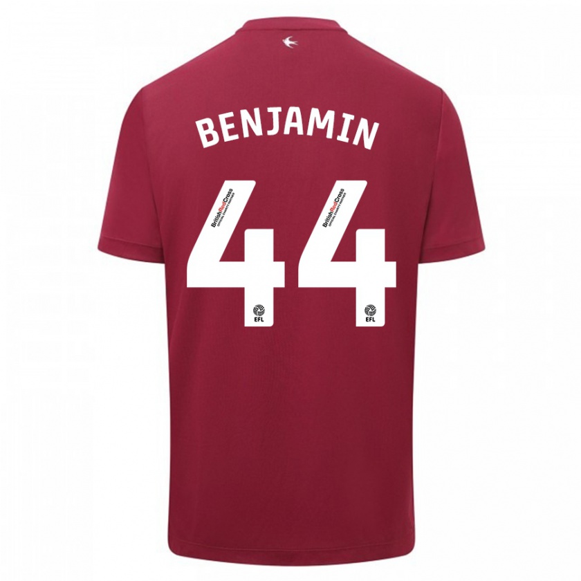 Kandiny Uomo Maglia Xavier Benjamin #44 Rosso Kit Gara Away 2023/24 Maglietta