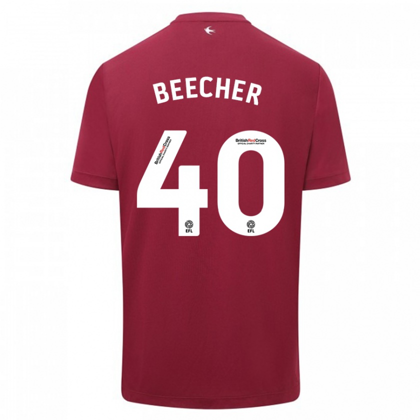 Kandiny Herren Josh Beecher #40 Rot Auswärtstrikot Trikot 2023/24 T-Shirt Österreich