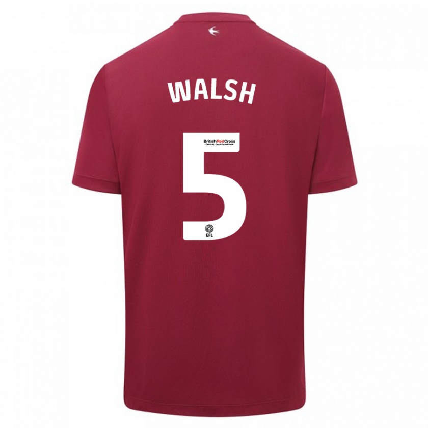 Kandiny Hombre Camiseta Siobhan Walsh #5 Rojo 2ª Equipación 2023/24 La Camisa