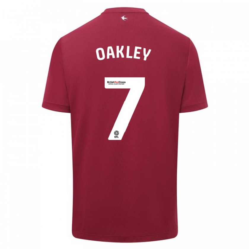 Kandiny Hombre Camiseta Rhianne Oakley #7 Rojo 2ª Equipación 2023/24 La Camisa