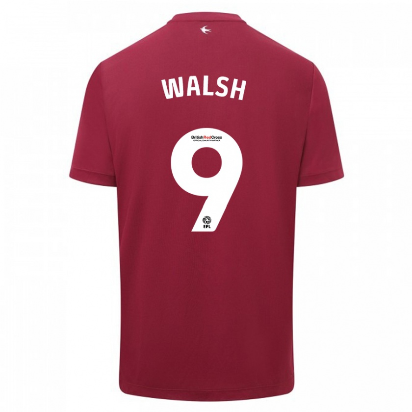 Kandiny Hombre Camiseta Catherine Walsh #9 Rojo 2ª Equipación 2023/24 La Camisa