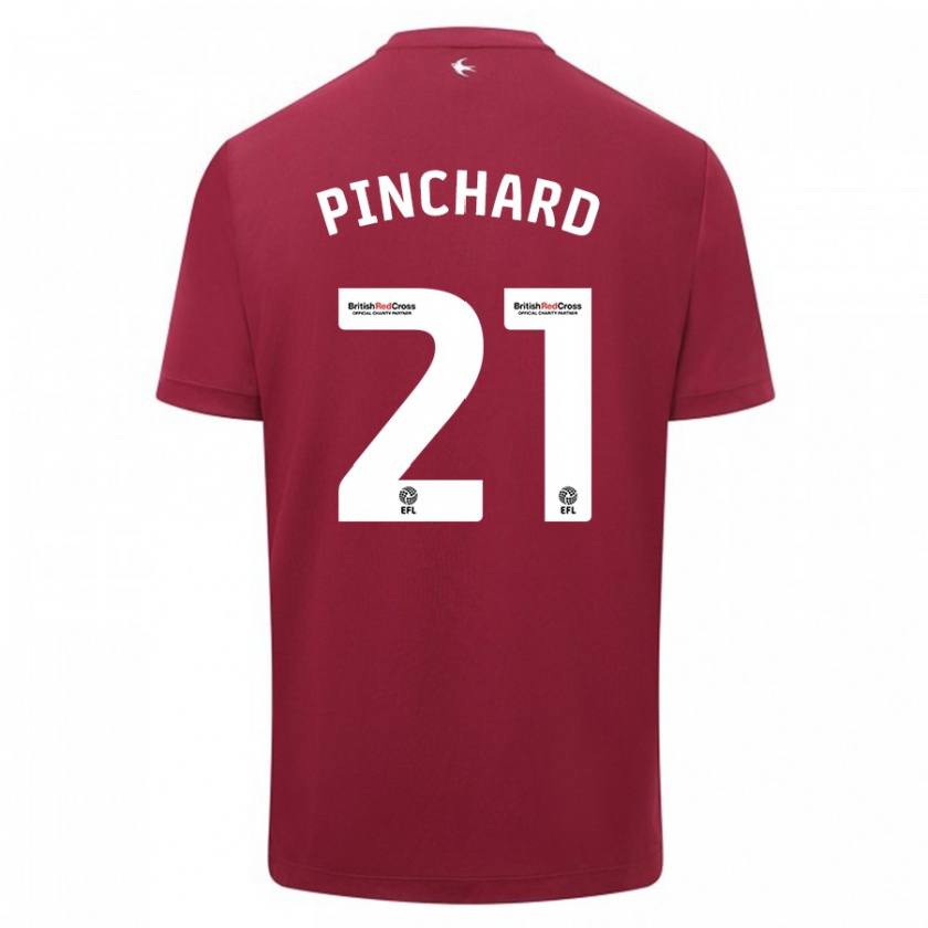 Kandiny Hombre Camiseta Cerys Pinchard #21 Rojo 2ª Equipación 2023/24 La Camisa