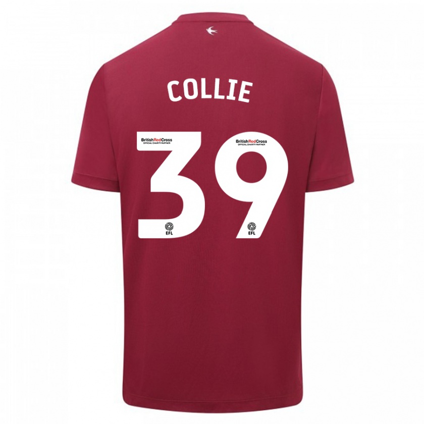 Kandiny Uomo Maglia Eliza Collie #39 Rosso Kit Gara Away 2023/24 Maglietta