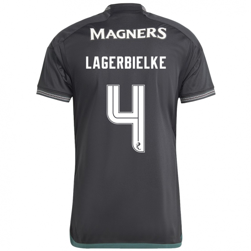 Kandiny Hombre Camiseta Gustaf Lagerbielke #4 Negro 2ª Equipación 2023/24 La Camisa México