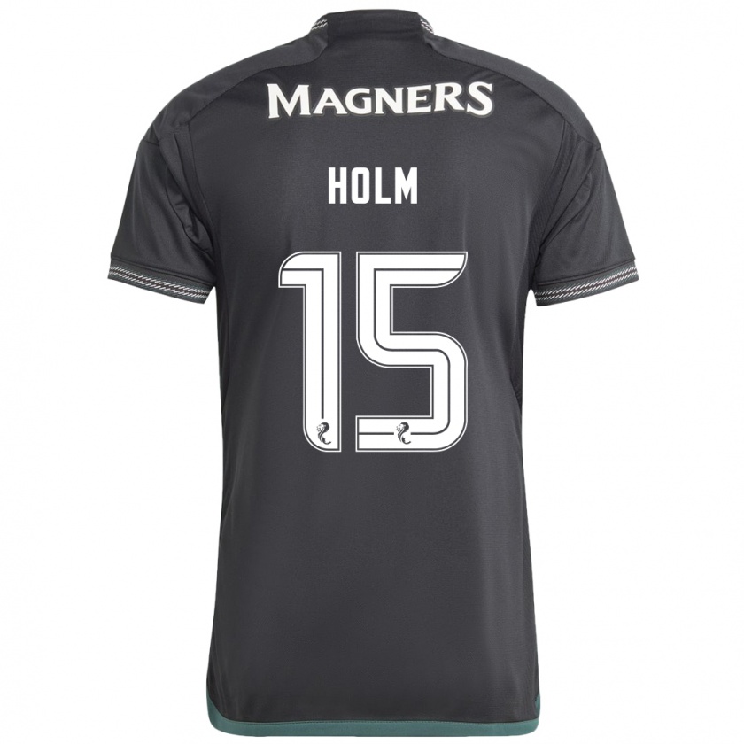 Kandiny Herren Odin Thiago Holm #15 Schwarz Auswärtstrikot Trikot 2023/24 T-Shirt Österreich