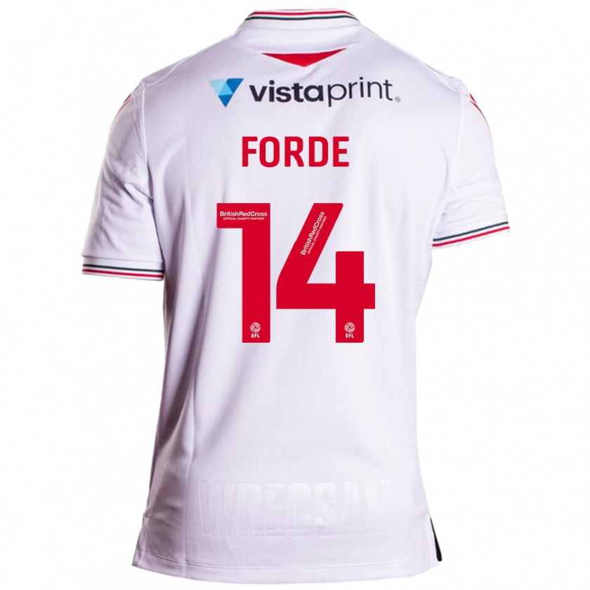 Kandiny Uomo Maglia Anthony Forde #14 Bianco Kit Gara Away 2023/24 Maglietta