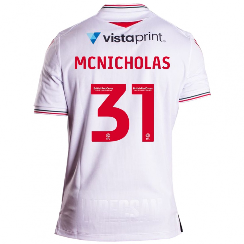 Kandiny Uomo Maglia Luke Mcnicholas #31 Bianco Kit Gara Away 2023/24 Maglietta